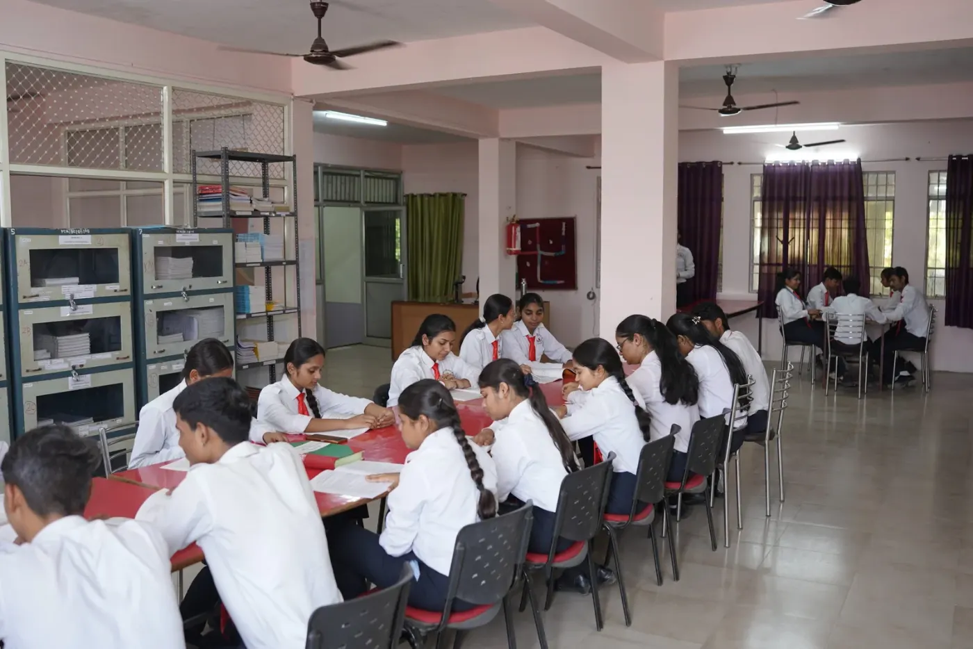 Students learning aircraft systems